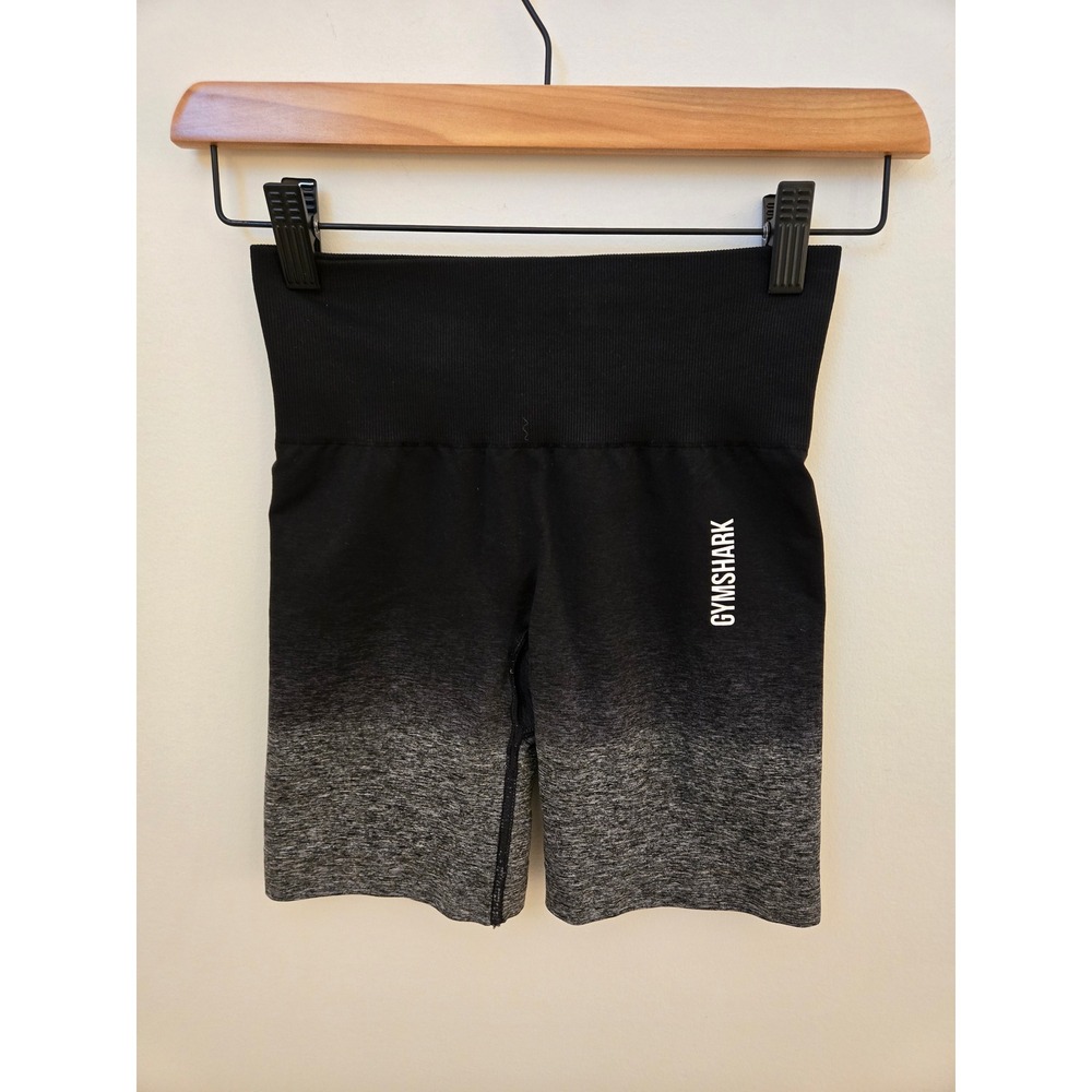 Gymshark Ombre Seamless Shorts Black Gray High Rise Women's XS